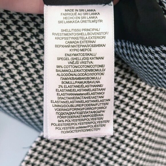 Ralph Lauren Women's Size 8 Black White Cotton Houndstooth Jacket Blazer Classic - Picture 7 of 11